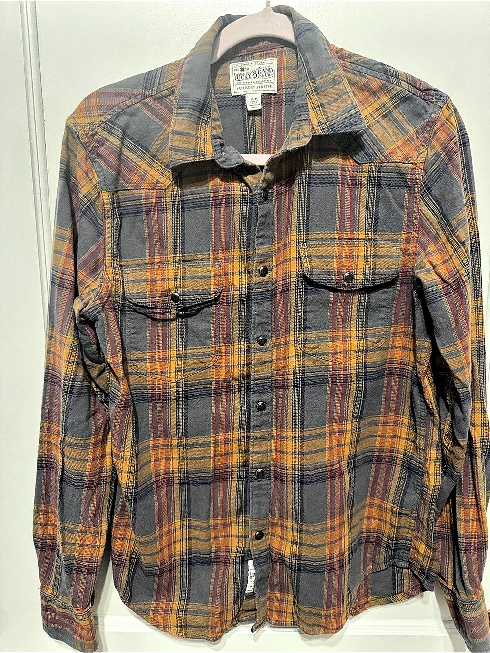 Lucky Brand Saturday Stretch Western Shirt Plaid